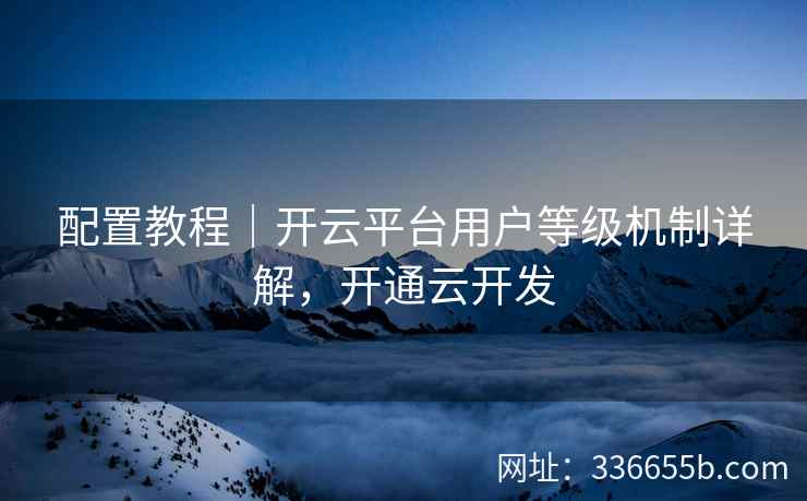 配置教程|开云平台用户等级机制详解,开通云开发 配置教程|开云平台用户等级机制详解,开通云开发